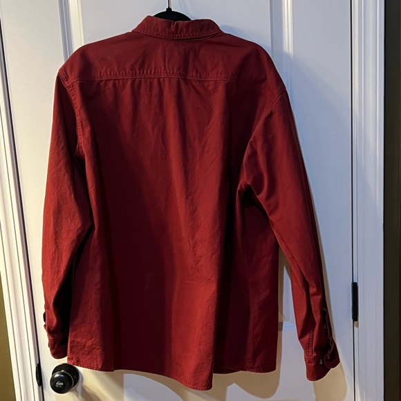 Hunting time! Men’s Cabela Red Button-Up Shirt w/pheasant emblem. Heavy - Picture 5 of 6